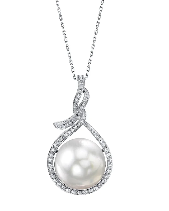 hypoallergenic earrings for sensitive ears White South Sea Pearl & Diamond Glitterati Pendant hypoallergenic earrings for sensitive ears White South Sea Pearl & Diamond Glitterati Pendant