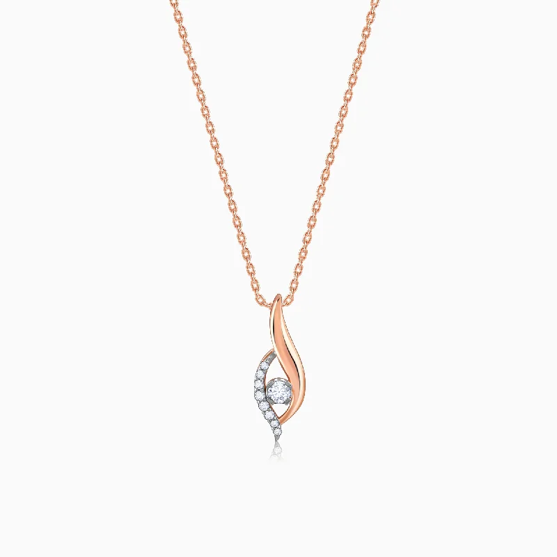 birthstone necklace for mom Rose Gold Gaze Diamond Pendant