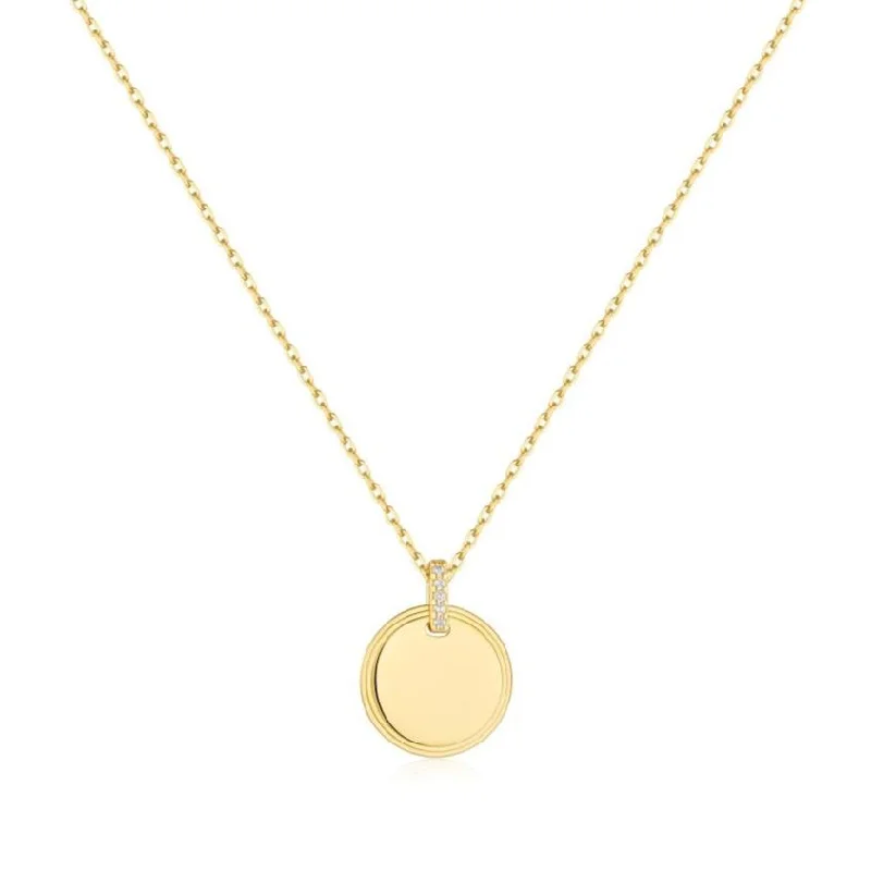 infinity knot wedding band Ania Haie Gold Disc Pendant