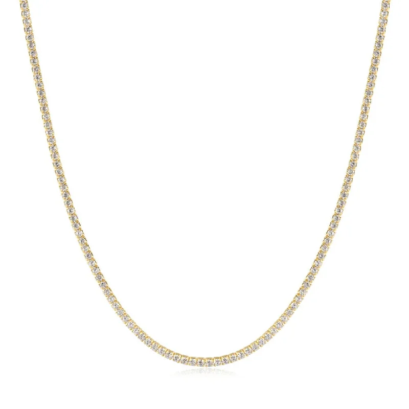 minimalist disc pendant necklace Ania Haie Gold Tennis Necklace