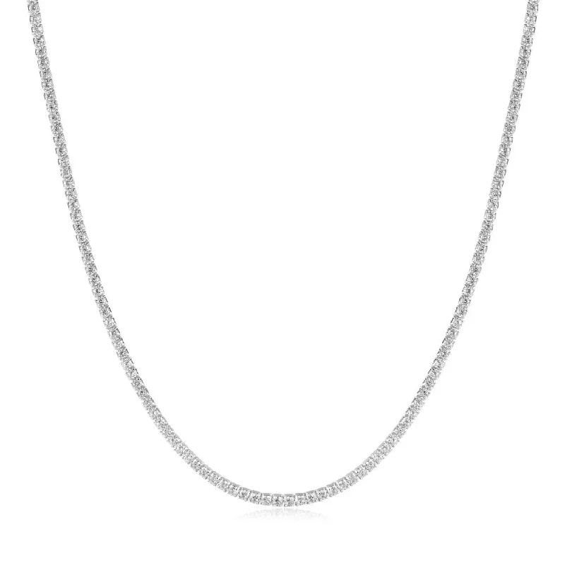 moissanite engagement ring affordable Ania Haie Silver Tennis Necklace