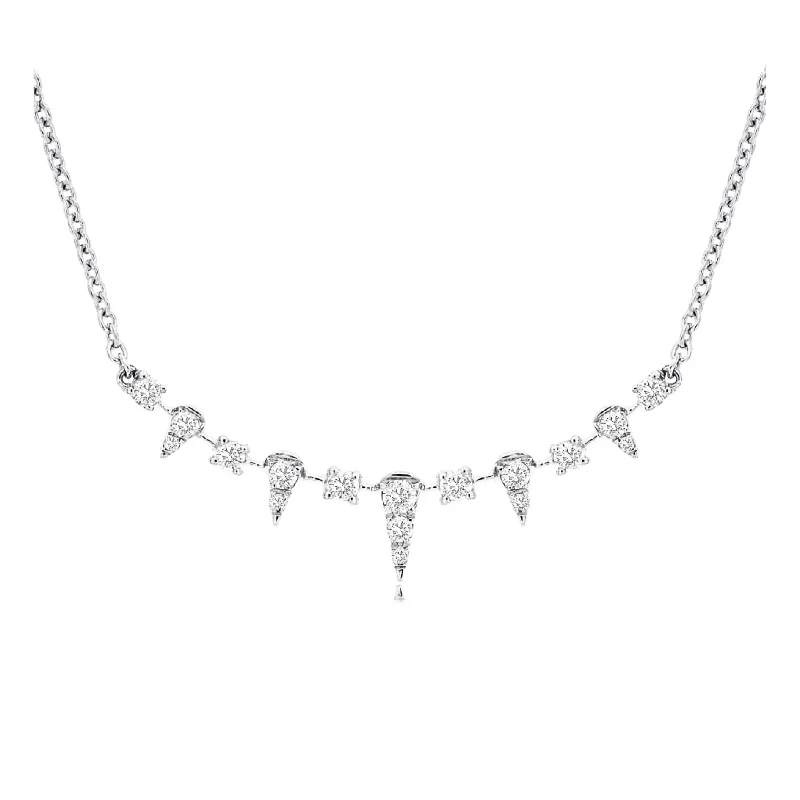 adjustable toe ring silver Diamond Icicle Bar Necklace