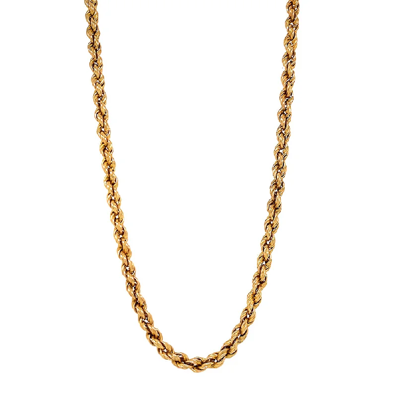 Estate Yellow Gold Semi-Hollow Rope Chain