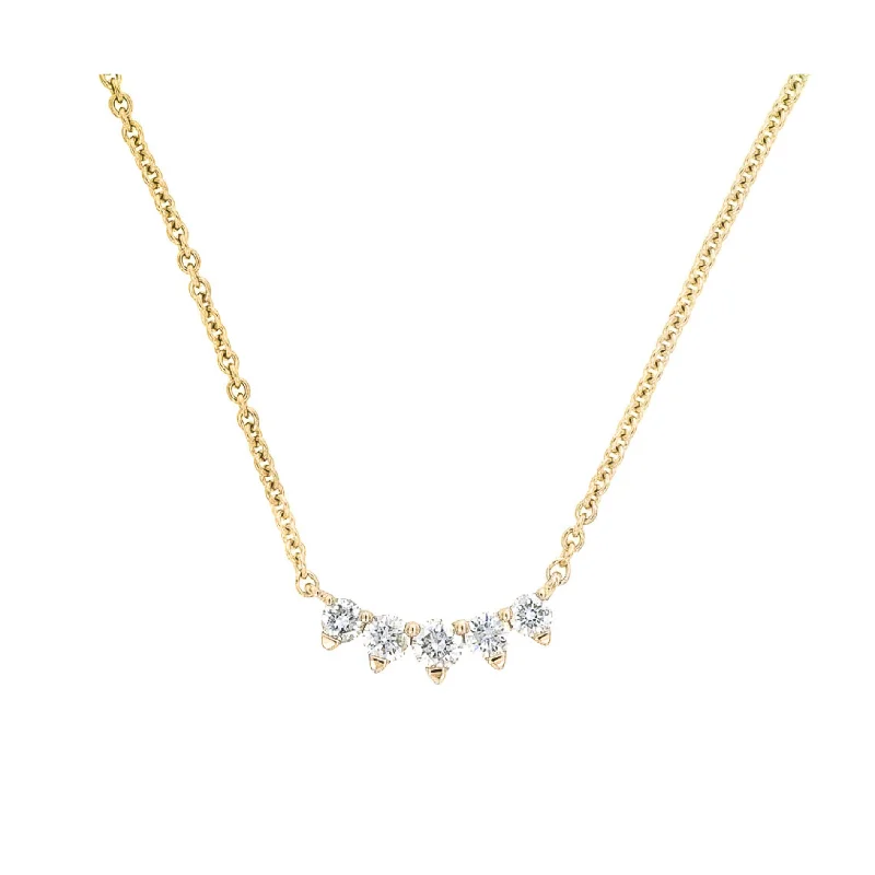 bold statement ring chunky Dainty Five-Diamond Curve Necklace