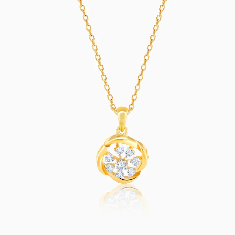 minimalist moonstone bracelet Gold Blume Wheel Diamond Pendant