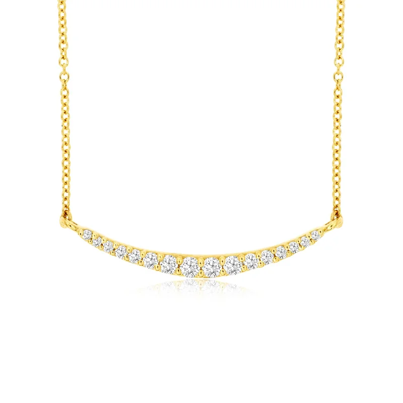 genuine ruby ring women Gold Diamond Pavé Crescent Pendant