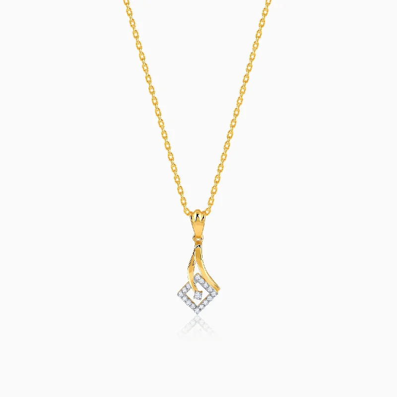 personalized name ring Gold Radiant Muse Diamond Pendant