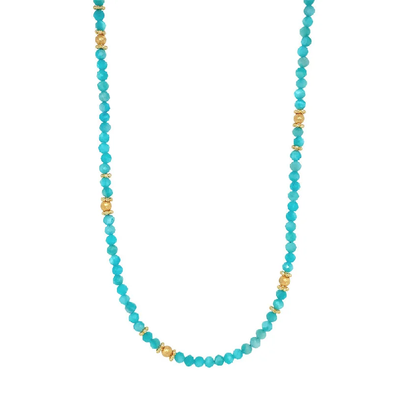 Gold Vermeil & Amazonite Beaded Necklace