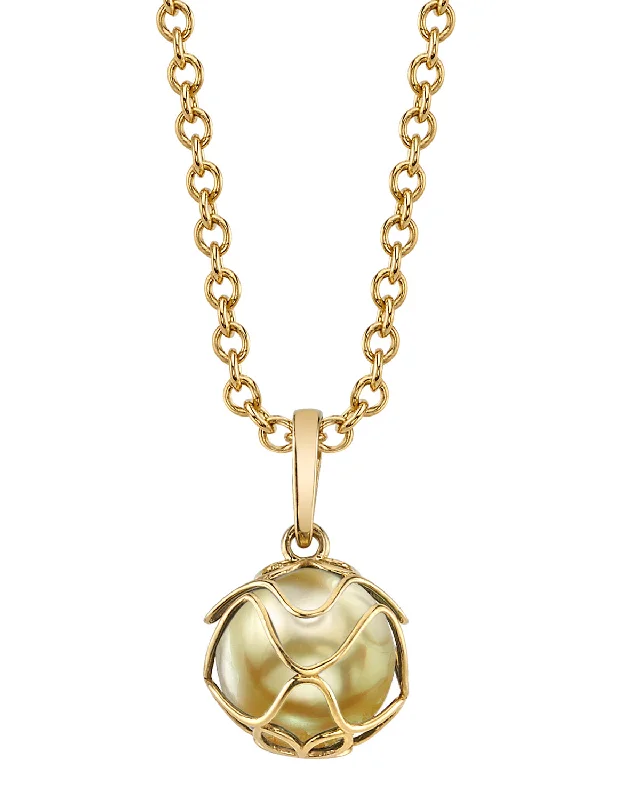 gold and turquoise statement ring Golden South Sea Pearl Omerta Pendant