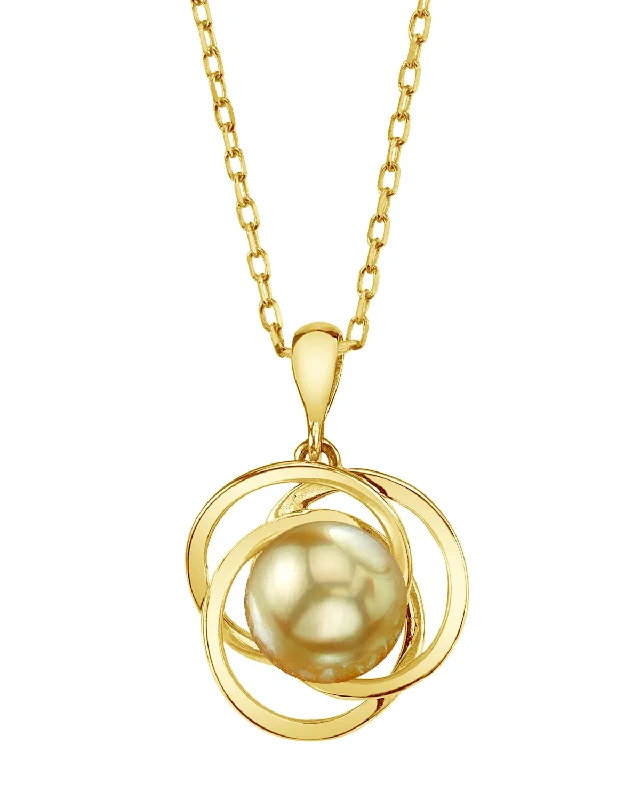 real smoky quartz pendant Golden South Sea Pearl Khilana Pendant