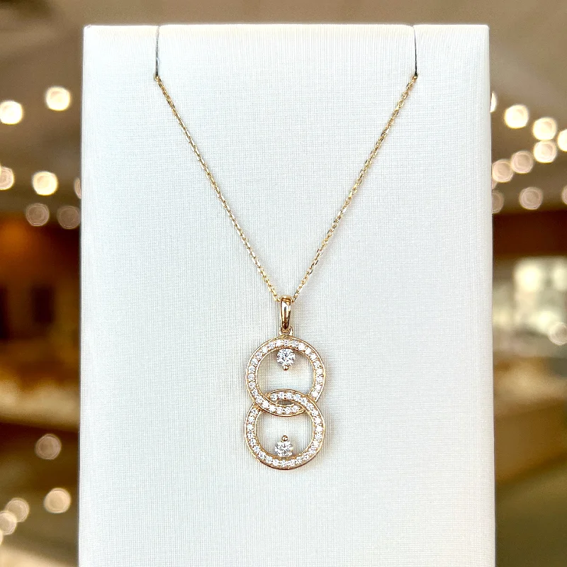 petite diamond promise ring Interlinked Circle Diamond Infinity Pendant