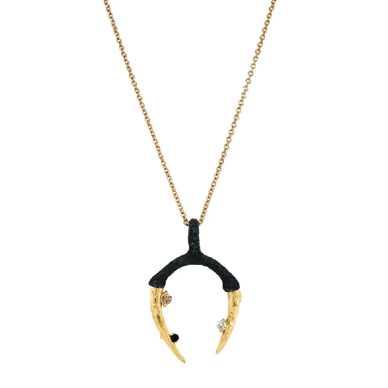 handcrafted gemstone ring women Multi-Colored Diamond & Blackened Cobalt Chrome Talon Necklace - "Radiolarian" handcrafted gemstone ring women Multi-Colored Diamond & Blackened Cobalt Chrome Talon Necklace - "Radiolarian"