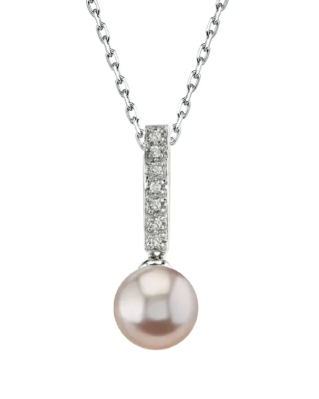 men’s black diamond cufflinks Pink Freshwater Pearl Dangling Diamond Pendant