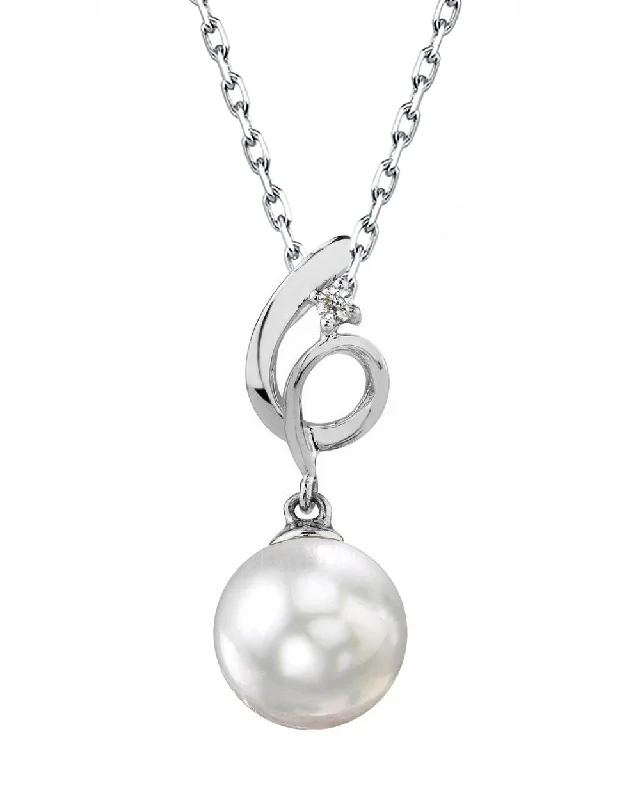 vintage lock and key necklace White South Sea Pearl & Diamond Pirouette Pendant