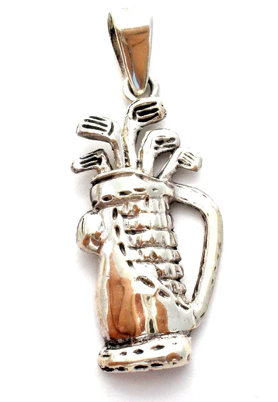 crystal drop earrings elegant Sterling Silver Golf Bag Pendant