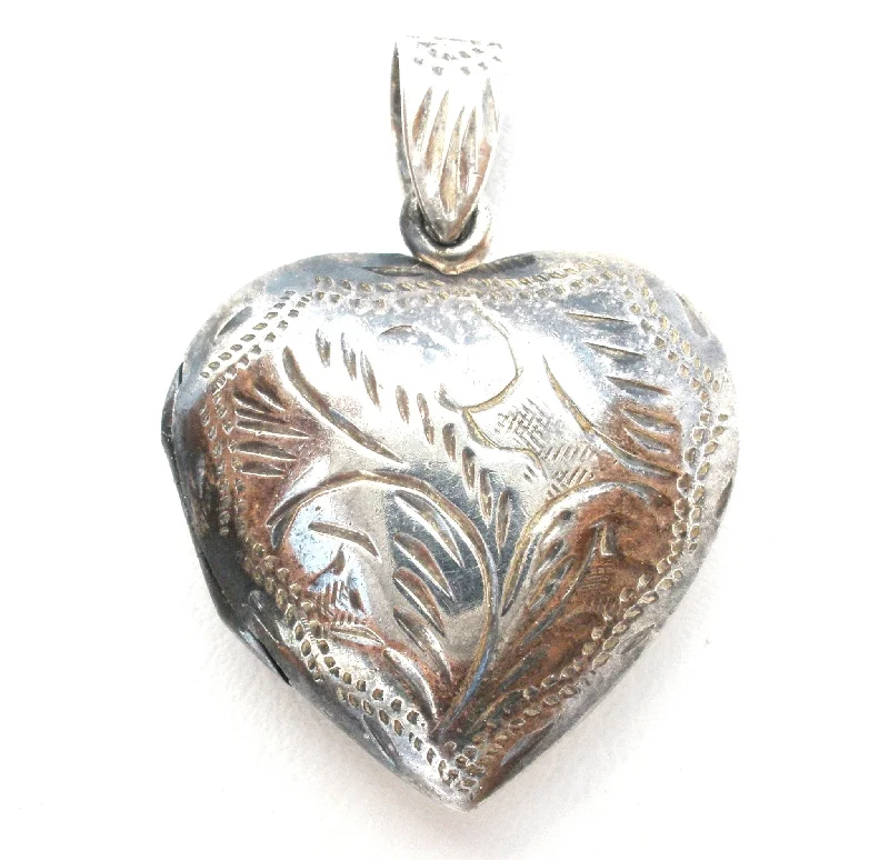 silver dragon claw ring Sterling Silver Picture Heart Locket Necklace Pendant