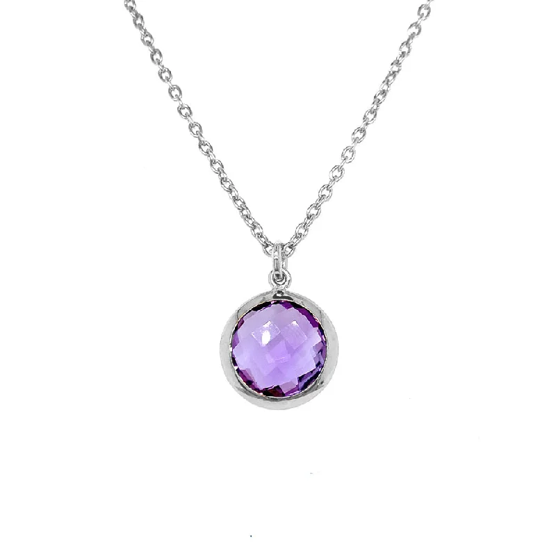 celestial sun charm anklet Sterling Silver Round Amethyst Necklace