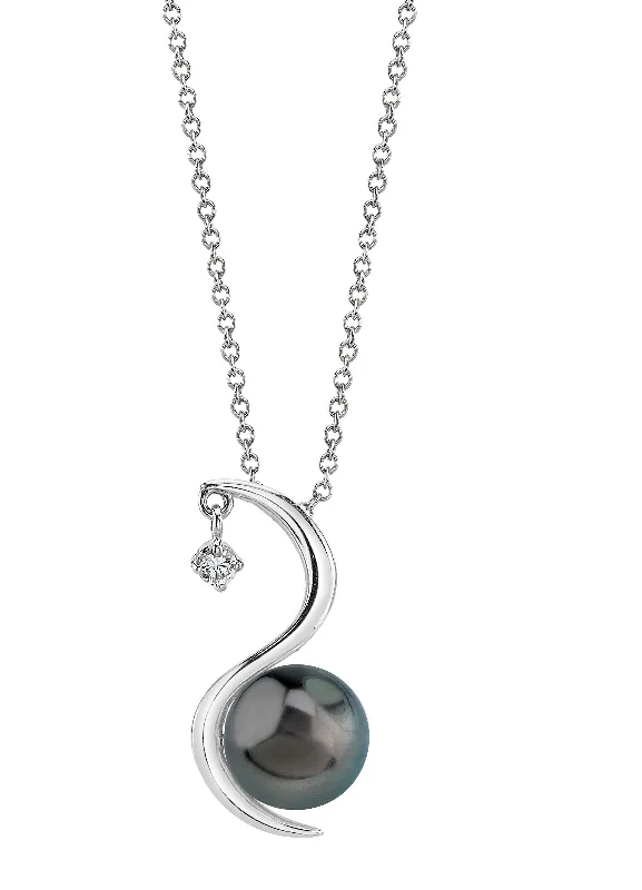 adjustable infinity charm bracelet Tahitian South Sea Pearl & Diamond Ellis Pendant