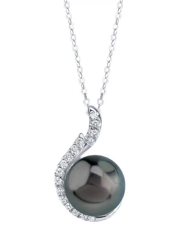 vintage-inspired gold locket Tahitian South Sea Pearl & Diamond Rebecca Pendant