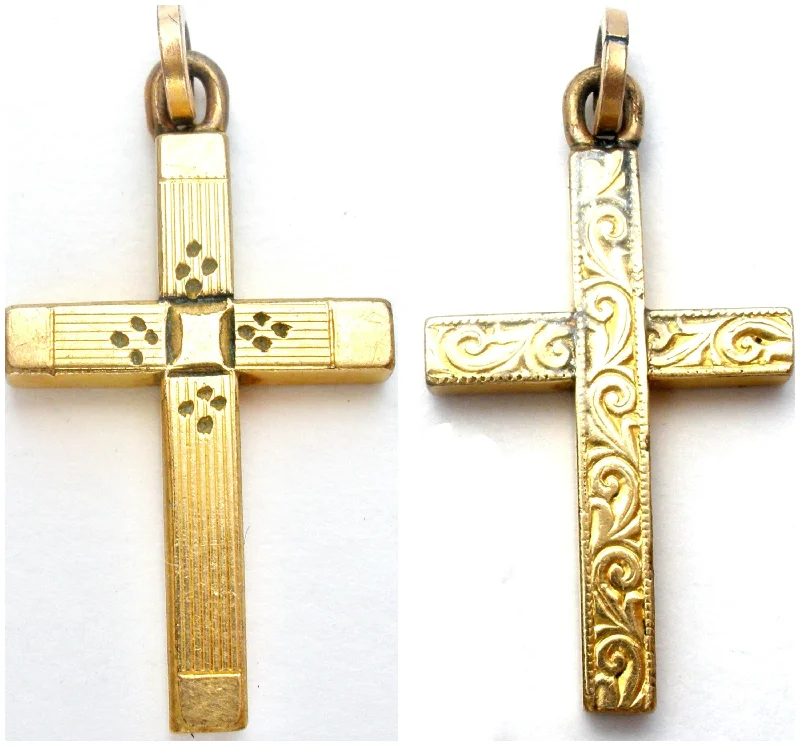 birthstone necklace for mom Victorian Cross Pendant GF Reversible