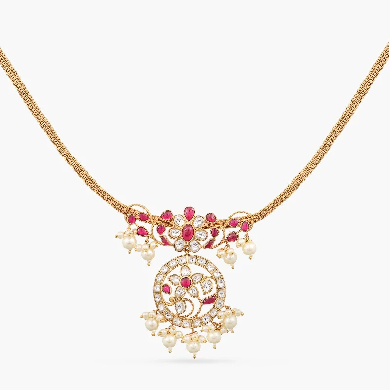 classic wedding set with diamonds Zahra Jadau Silver Pendant Necklace