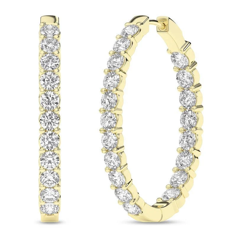 14K Yellow Lab Grown Diamond Hoop Earrings