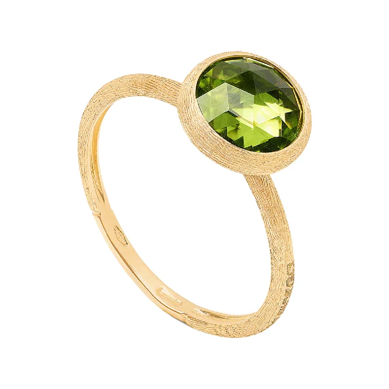 18K Yellow Gold Small Peridot Ring