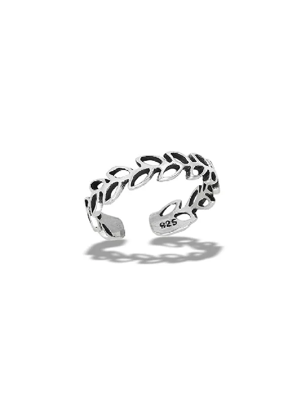 Alternating Leaves Toe Ring