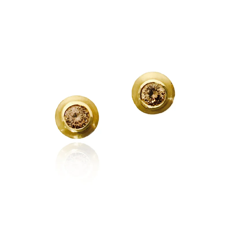 sterling silver infinity loop ring Bezel Set Golden Colored Zircon Stud Earrings, 22K Yellow Gold sterling silver infinity loop ring Bezel Set Golden Colored Zircon Stud Earrings, 22K Yellow Gold