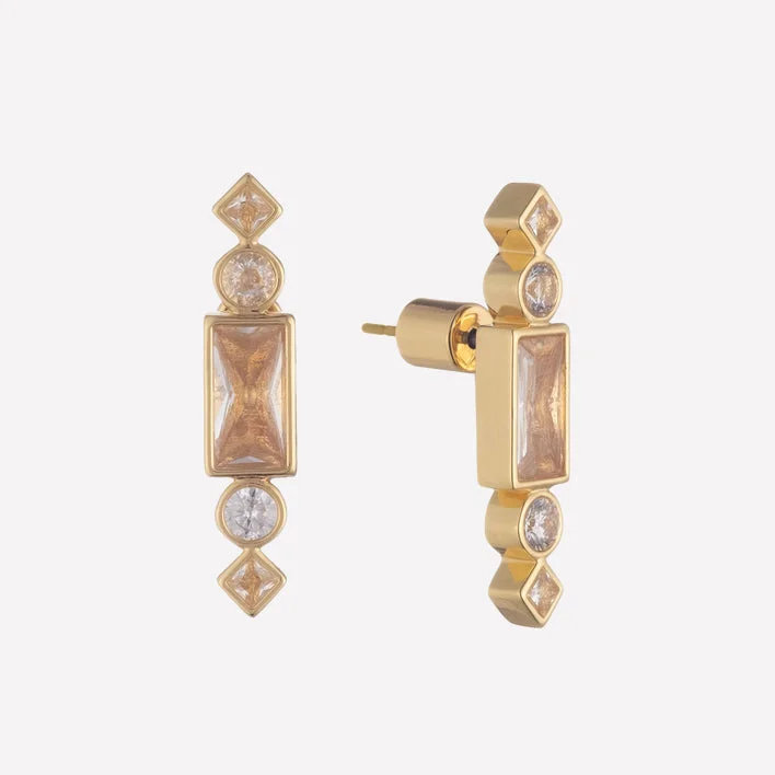 Cherie Yellow Gold Stud Earrings