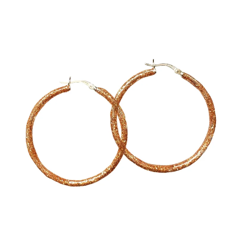 adjustable charm necklace "Citrine" Glitter Enamel Hoops, Sterling Silver