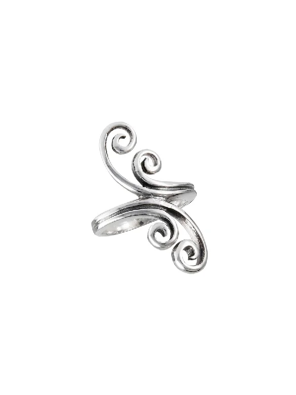 minimal gold ring stack Clashing Waves Statement Ring