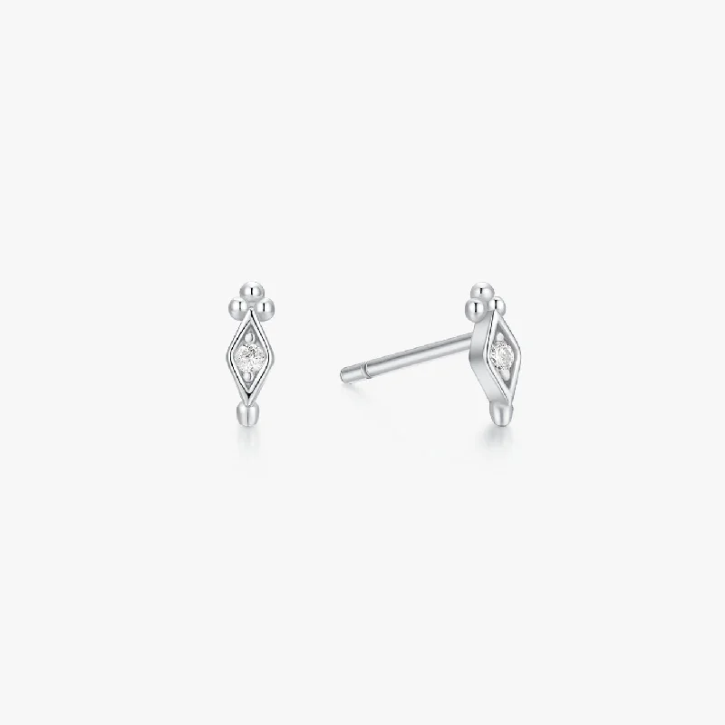 Clear Gem Freya Studs in Silver