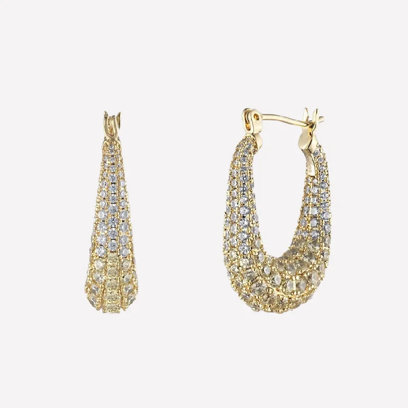simple engraved wedding ring Cybele Crystal Hoop Earrings