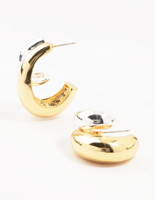vintage rose gold engagement ring Mixed Metals Graduating Bubble Earrings