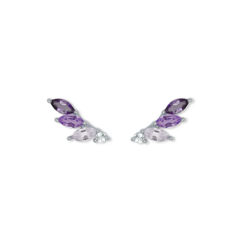 gold daisy stud earrings Amethyst Studs in Sterling Silver