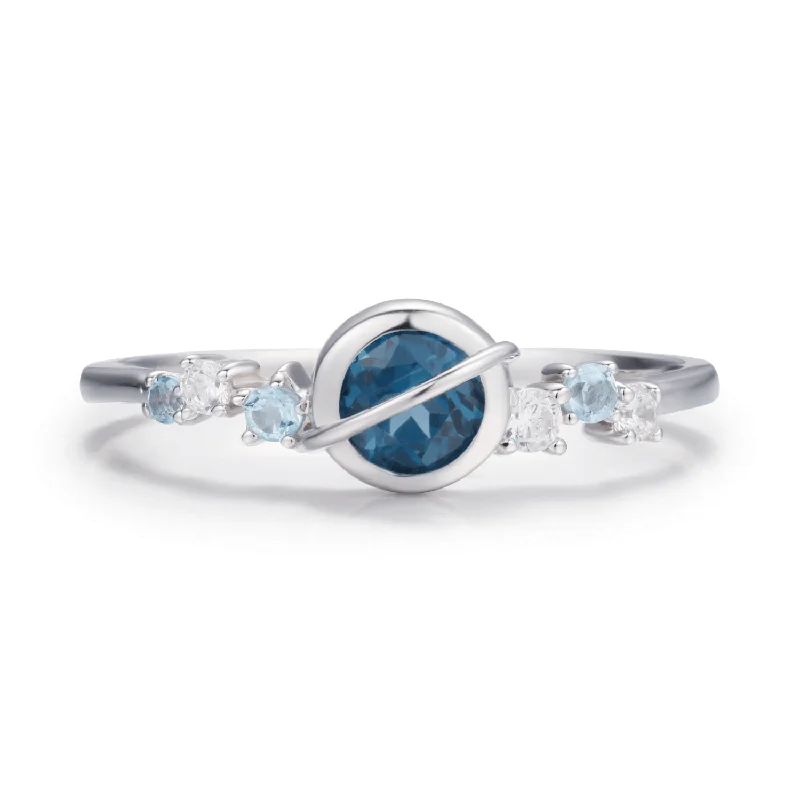 Planet London Blue Topaz Ring