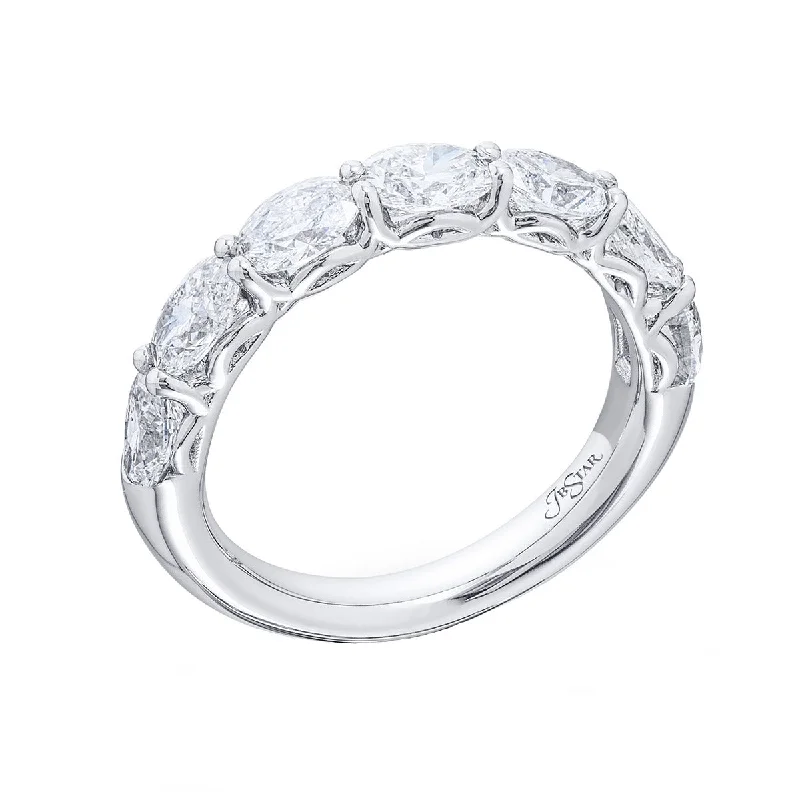 Platinum Oval Diamond East-West Ring