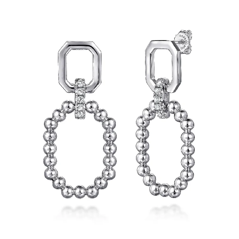 Sterling Silver White Sapphire Drop Earrings