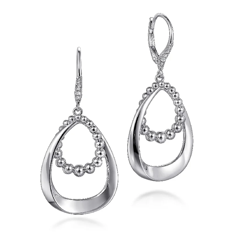 Sterling Silver White Sapphire Drop Earrings