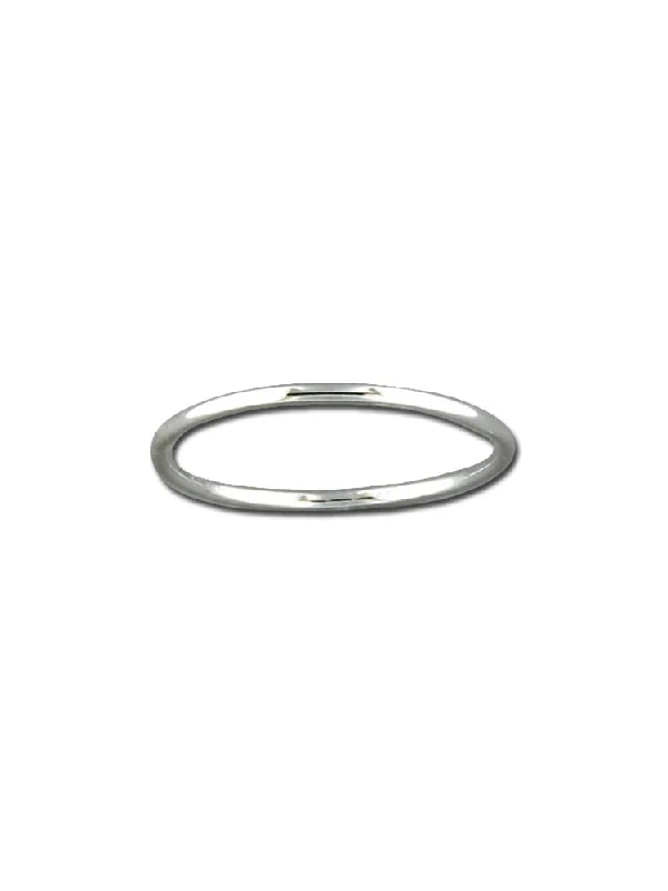 Rounded Sterling Silver Band