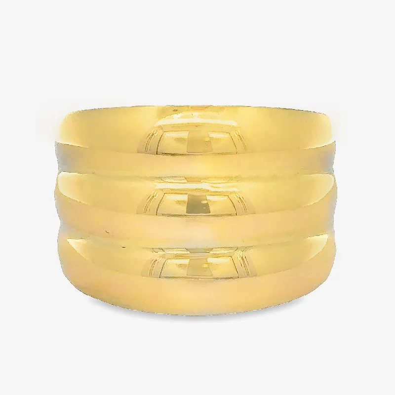 Tres Croissant Dome Ring