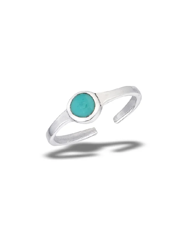 Turquoise Dot Toe Ring