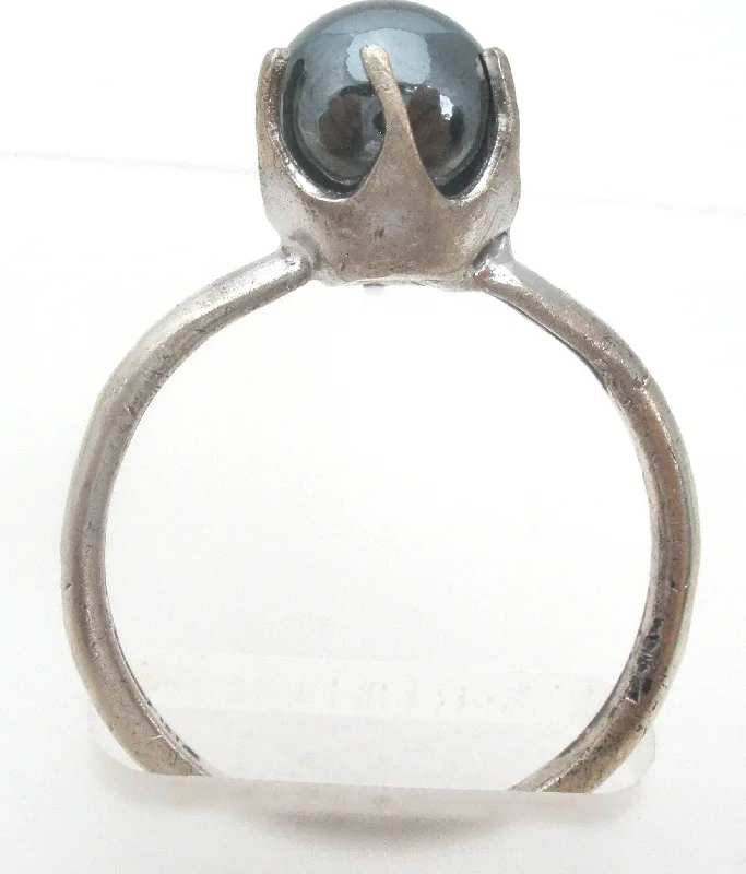 Uncas Hematite Ring Sterling Silver Size 7