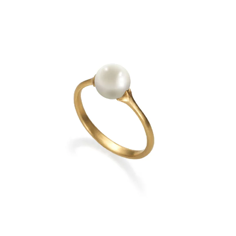 White Fresh Water Pearl Stack Ring