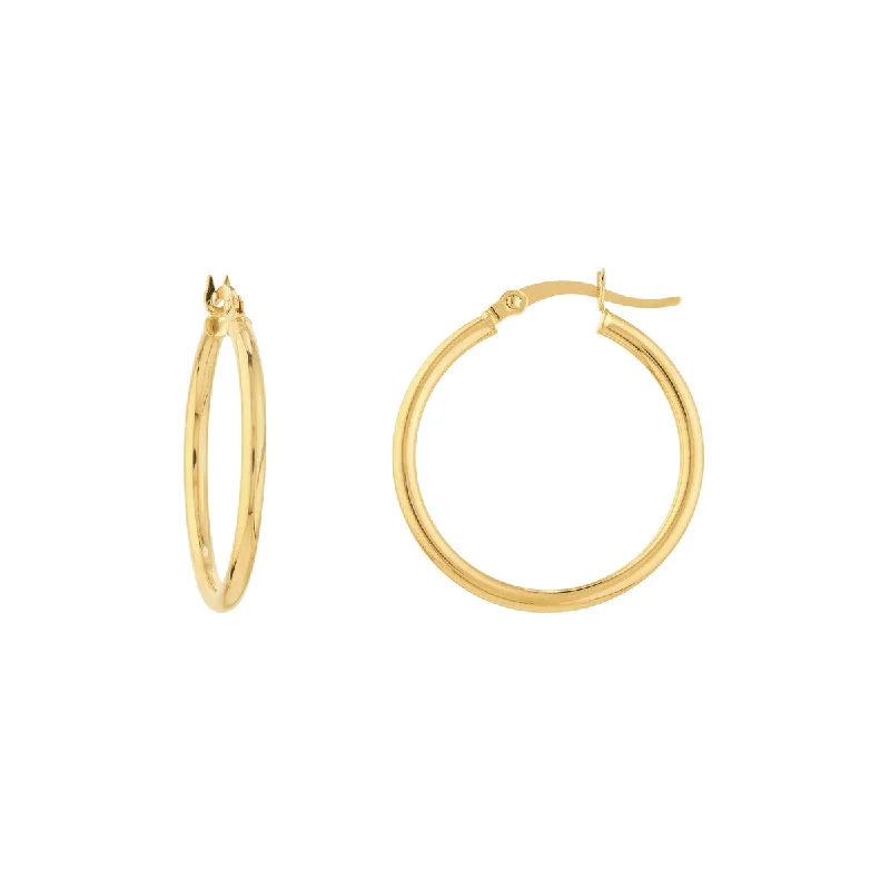 Yellow Gold 25 mm Hoop Earrings