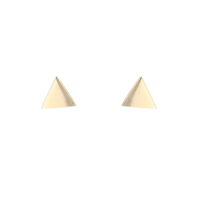 unique diamond tennis bracelet Yellow Gold Triangle Stud Earrings