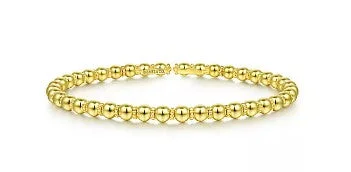 unique promise ring for girlfriend 14 Karat Yellow 6.25" Polished Bangle Bracelet