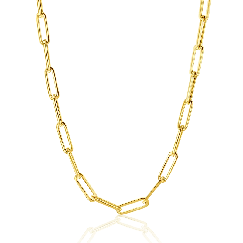 14K Large Paper Clip Chain Necklace