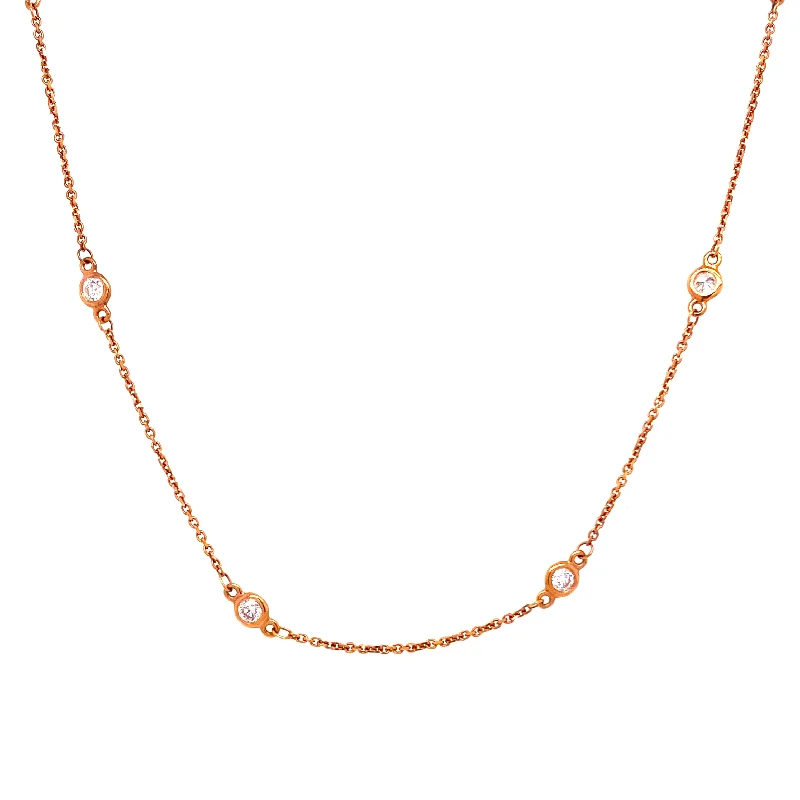 14K Rose Gold Diamond-by-the-Yard Necklace